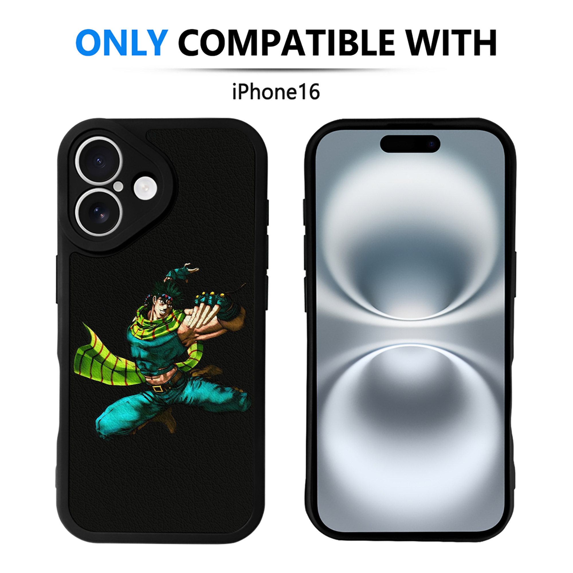 （画像用） ジョジョの奇妙な冒険 ジョセフ?ジョースター JoJo's Bizarre Adventure Joseph Joestar 【iPhone 16シリーズ対応】シリコンスマホケース（レザー調） 材質：シリコン